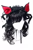  Dark Sweet Kitty Lolita Headpiece (red/black)