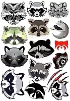  Raccoons Faces