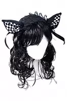  Dark Sweet Kitty Lolita Headpiece (Checkered)