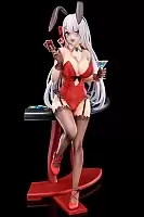  1/6 scaled pre-painted figure of The Demon Sword Master of Excalibur Academy Riselia Ray Crystalia wearing crimson bunny costume with Nip Slip Gimmick System Pack