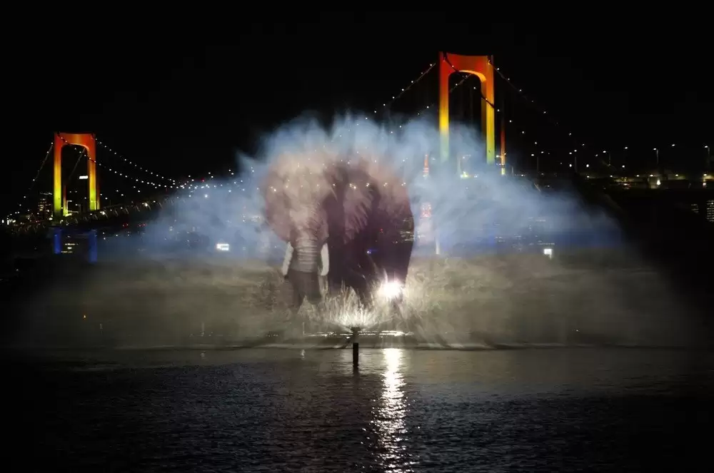 Odaiba water illumination
