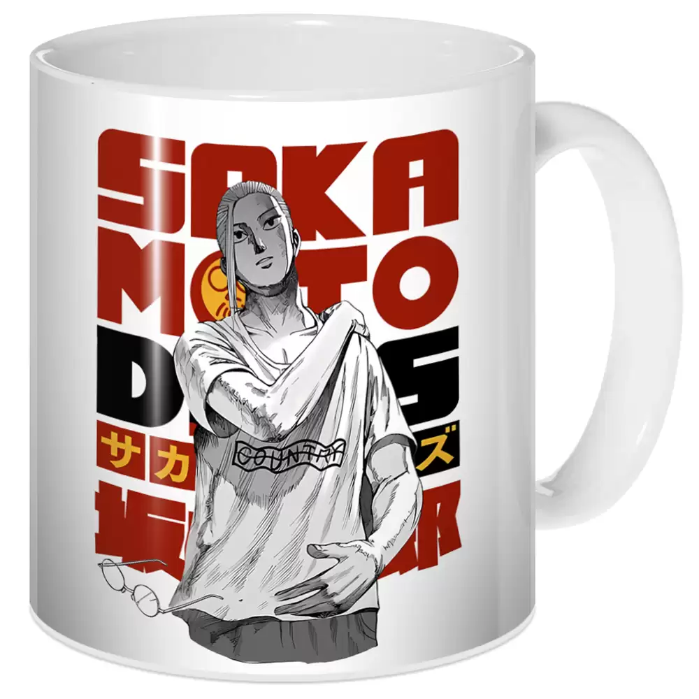 Посмотреть фотографию товара Кружка Дни Сакамото / Sakamoto Days Фотография большая керамической кружки из аниме Дни Сакамото / Sakamoto Days