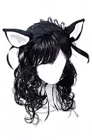  Dark Sweet Kitty Lolita Headpiece (black/white)