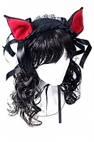  Dark Sweet Kitty Lolita Headpiece (red/black)