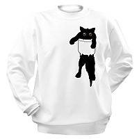  "Hang loose cat pocket art"
