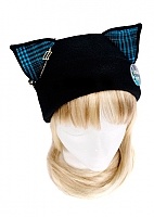 ����� Teal Blue J Music Lover Cat Fleece Hat 58306