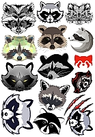  Raccoons Faces