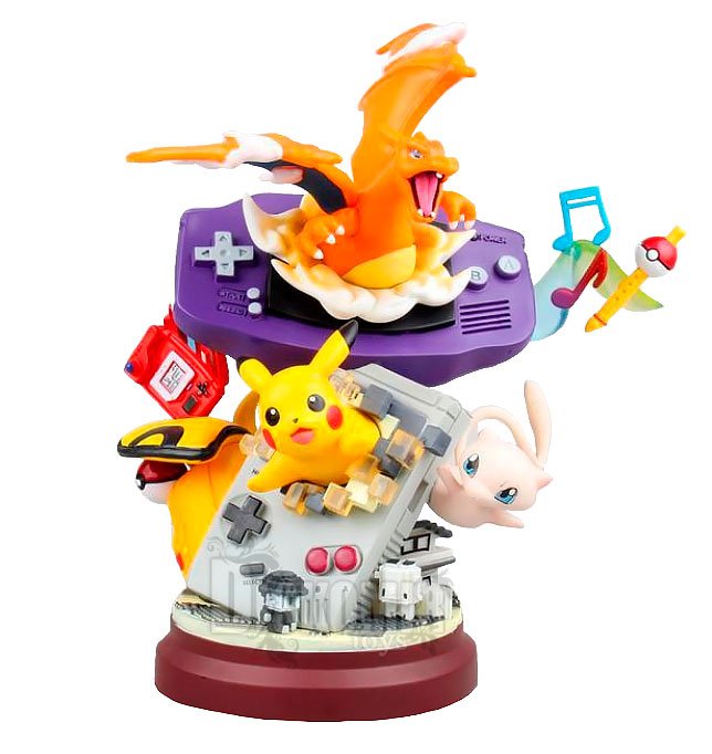 ������� Pokemon Pocket Monsters Pikachu with Charizard and Game Devices Statue
