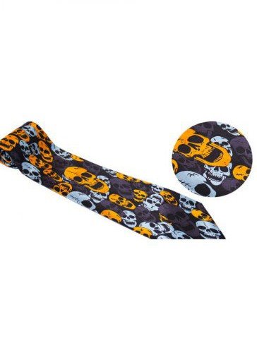 ���������� ������� ������� Orange - Grey Skull Heads Tie �� ����� � ����� 