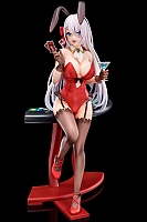  1/6 scaled pre-painted figure of The Demon Sword Master of Excalibur Academy Riselia Ray Crystalia wearing crimson bunny costume with Nip Slip Gimmick System Pack