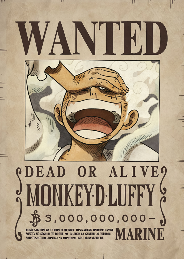 ������ �������� One Piece - Luffy Wanted Poster