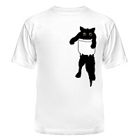  "Hang loose cat pocket art"