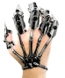    Punk Vintage Skull Ghost Claw Metal Pearl Ring Five Finger