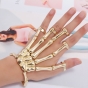    Punk Vintage Skull Ghost Claw Metal Pearl Ring Five Finger