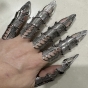    Punk Vintage Skull Ghost Claw Metal Pearl Ring Five Finger