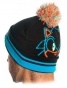  Beanie: Sonic - Day Glow Black Roll/Slouch Knit KC05P7SEG